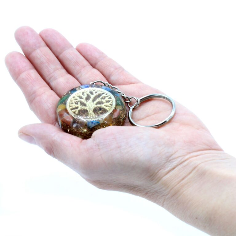 Orgonite-Power-Keyring-Gemstones-Chakra-Tree-of-Life