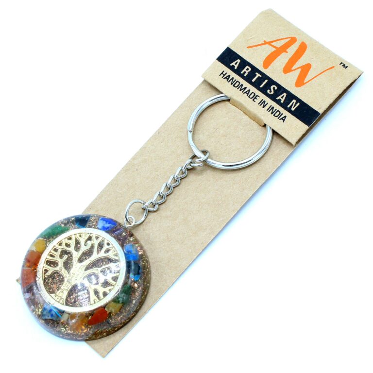 Orgonite-Power-Keyring-Gemstones-Chakra-Tree-of-Life