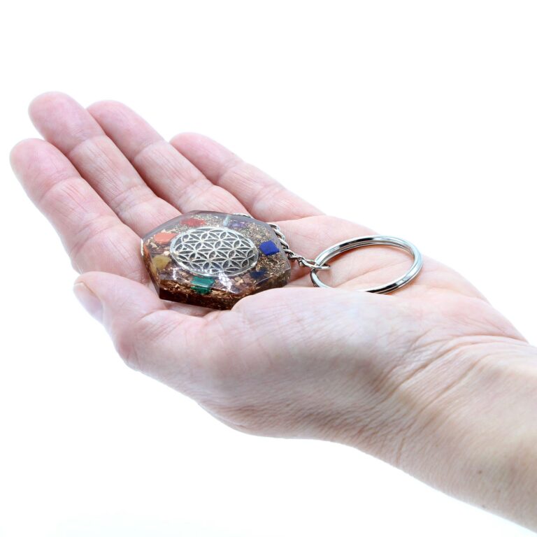 Orgonite-Power-Keyring-Octagon-Flower-of-Life