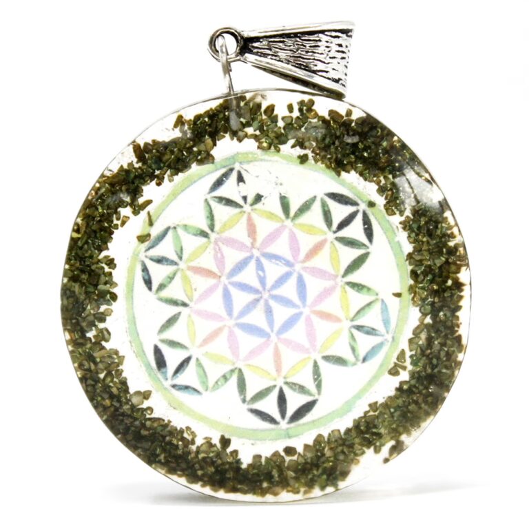 Orgonite-Power-Pendant-Greenstone-Mandala
