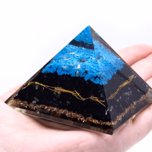 Turkos och Svart Turmalin - Pyramid av Orgonit 70mm