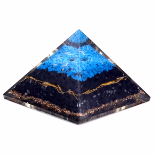 Orgonitt Pyramide - Turkis Og Svart Turmalin - 70 mm