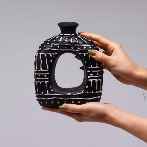 Oval Smultringformet Vase - Sjokolade 18 cm - Bilde 4