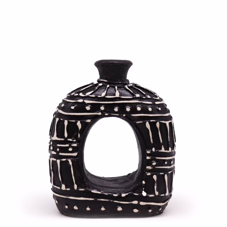 Oval-Donut-Shaped-Vase-Chocolate-18cm