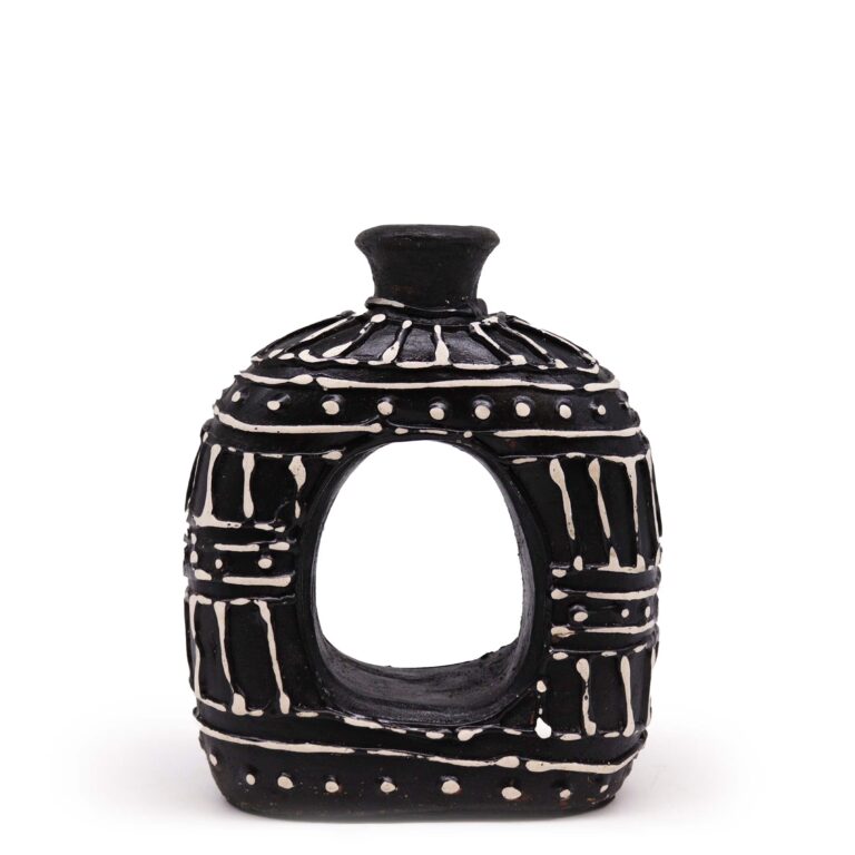 Oval-Donut-Shaped-Vase-Chocolate-18cm