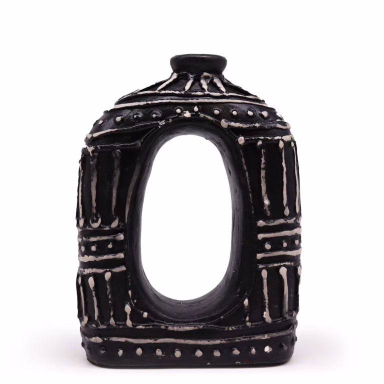 Oval-Donut-Shaped-Vase-Chocolate-23cm