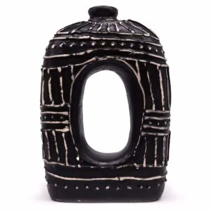 Oval Donutformet Vase - Sjokolade 30 cm