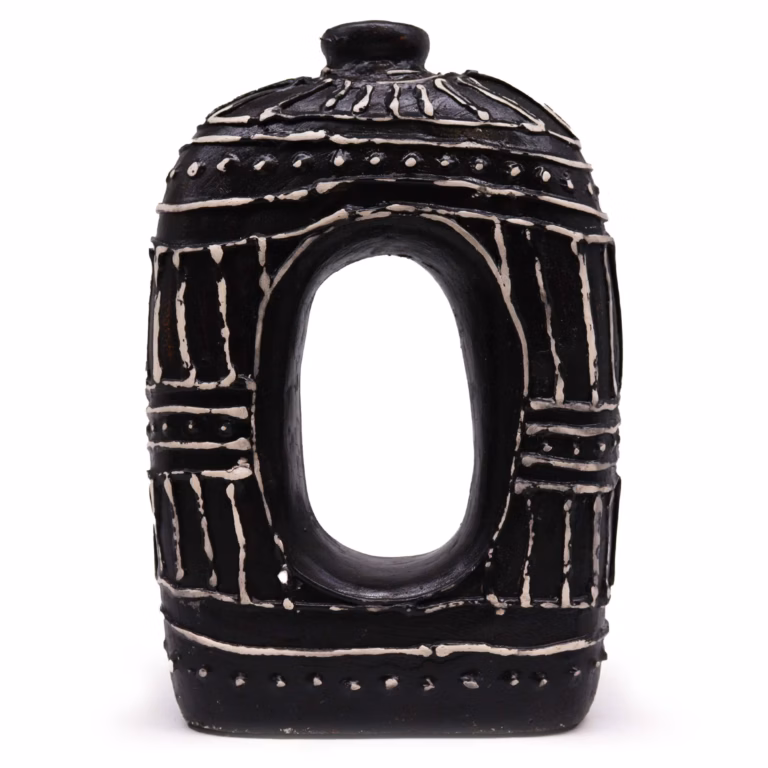 Oval-Donut-Shaped-Vase-Chocolate-30cm