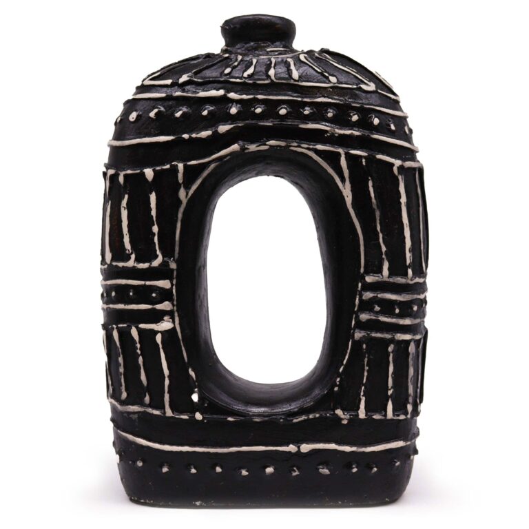 Oval-Donut-Shaped-Vase-Chocolate-30cm