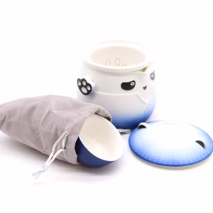 Set de Tetera y Tres Tazas Panda - Azul Cielo