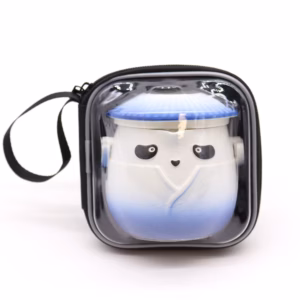 Set de Tetera y Tres Tazas Panda - Azul Cielo