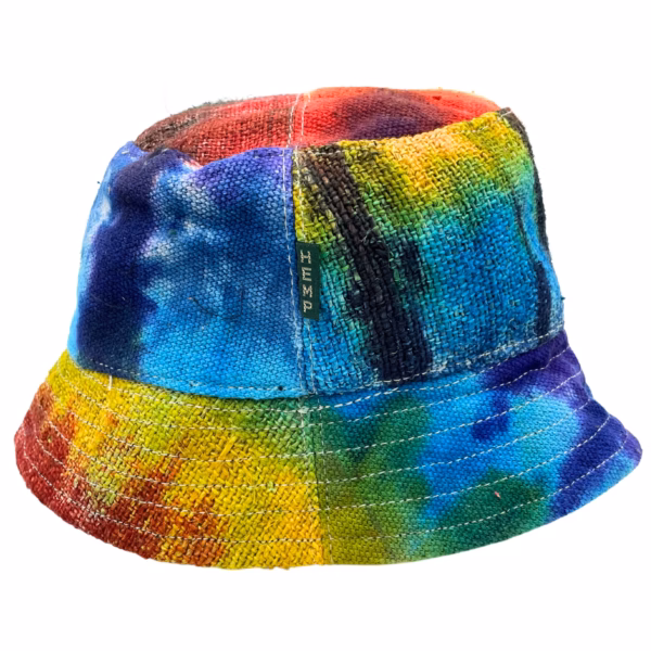 Festivalhatt I Lappet Hamp Og Bomull - Tiedye