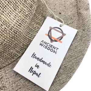 Lappad Festivalhatt med Ståltråd av Hampa & Bomull - Naturlig