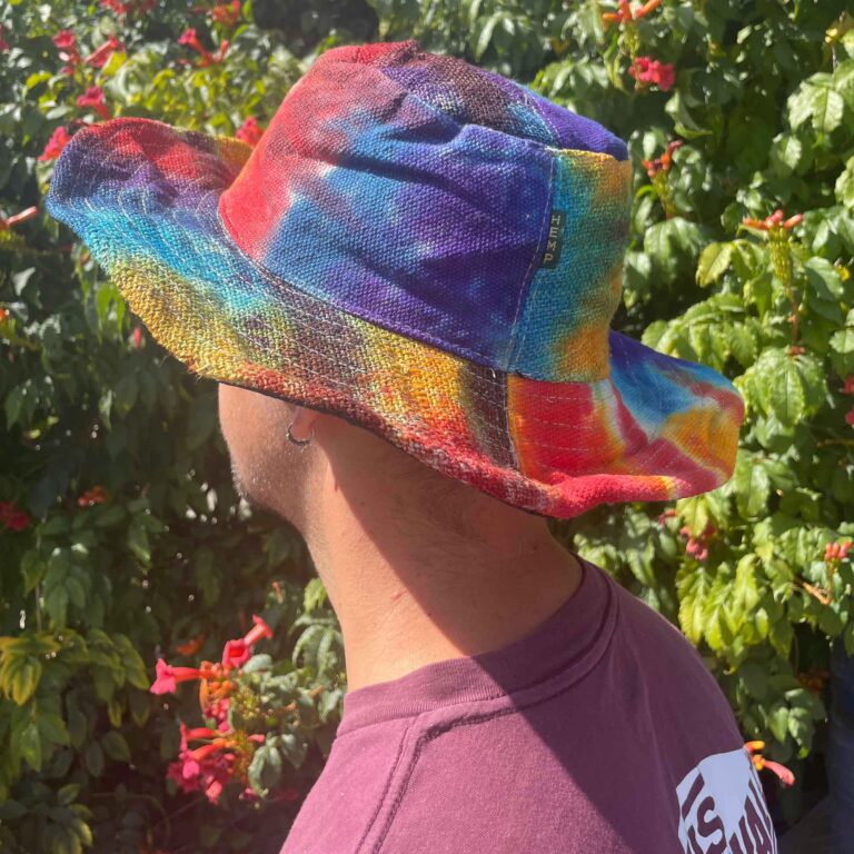 Patched-and-Wired-Hemp-Cotton-Boho-Festival-Hat-Tiedye