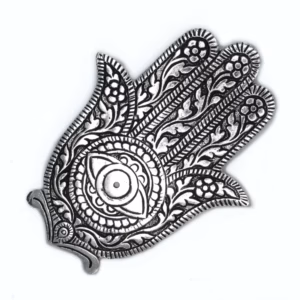 Hamsa Røkelsesholder I Polert Aluminium, 14 cm