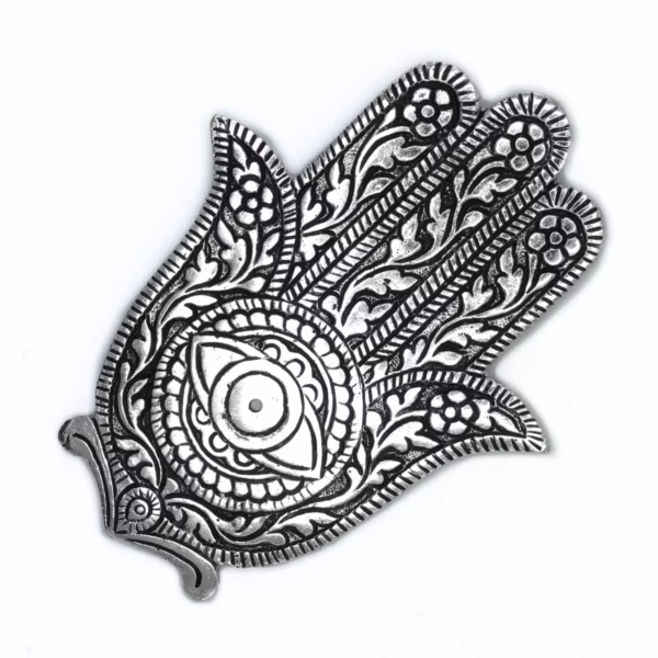 Hamsa Røkelsesholder I Polert Aluminium, 14 cm