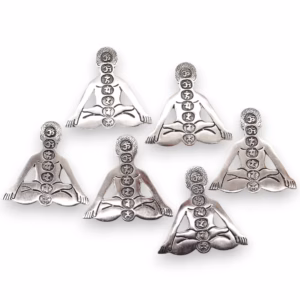 Røgelsesholder til Yoga med Syv Chakraer i Poleret Aluminium 12x12cm