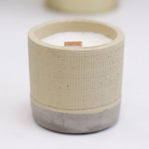 Pot Concrete Soy Candle - Grå - Coffee In The Club - Bilde 4