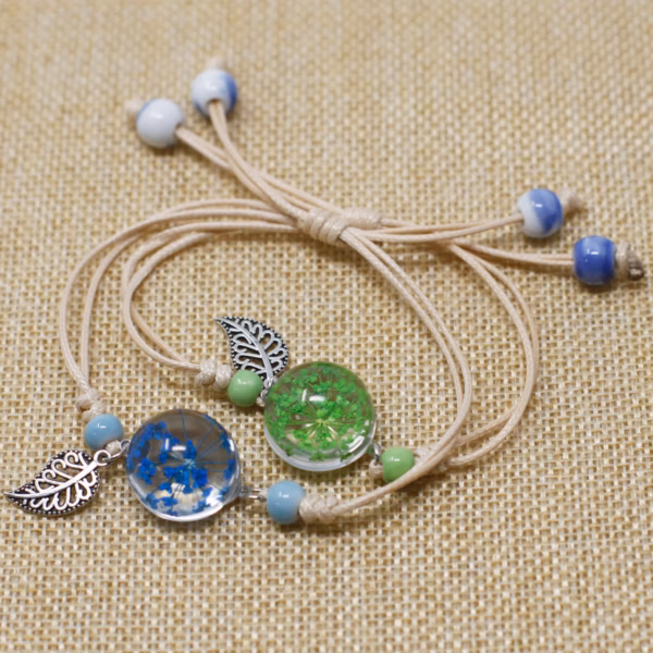 Pressed Flowers - Pretty Flower & Leaf Braclet - Image 2