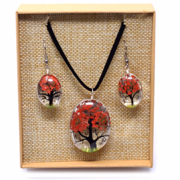 Pressed Flowers - Tree of Life set - Coral - Image 2
