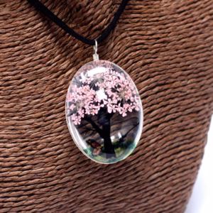 Bijoux Fleurs Pressées - Arbre de la Vie Set - Rose