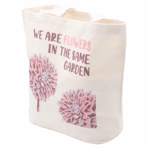 Printed Cotton Bag - We Are Flowers - Natural