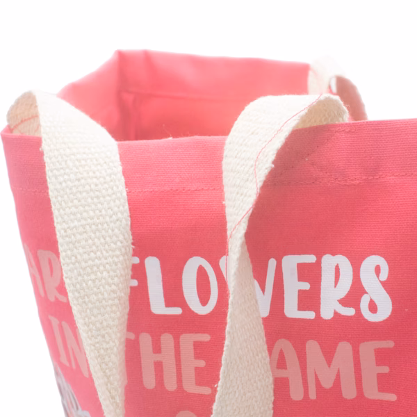 Bomullsveske med Trykk - We Are Flowers - Rosa - Bilde 3