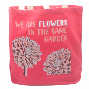 Bomullsveske med Trykk - We Are Flowers - Rosa
