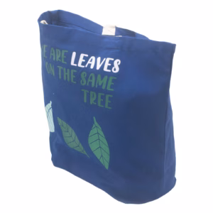 Bomullspose med Trykk - We Are Leaves - Blå