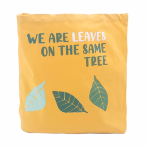 Bomullspose med Trykk - We Are Leaves - Gul