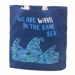 Bomullsveske med Trykk - We Are Waves - Blå