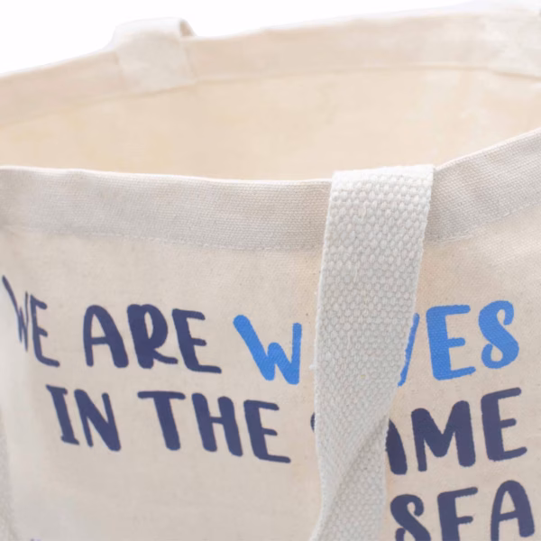 Bomullsveske med Trykk - We Are Waves - Blå - Bilde 8