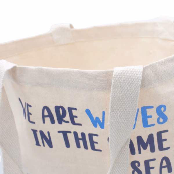 Bomullspose med Trykk - We Are Waves - Naturell - Bilde 2