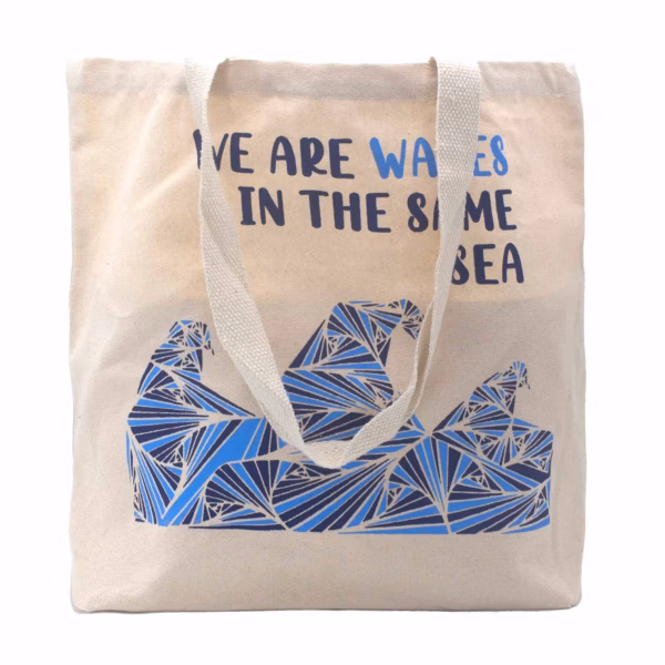 Bomullspose med Trykk - We Are Waves - Naturell - Bilde 11