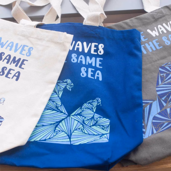 Bomullspose med Trykk - We Are Waves - Naturell - Bilde 12