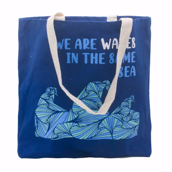Bomullspose med Trykk - We Are Waves - Naturell - Bilde 10