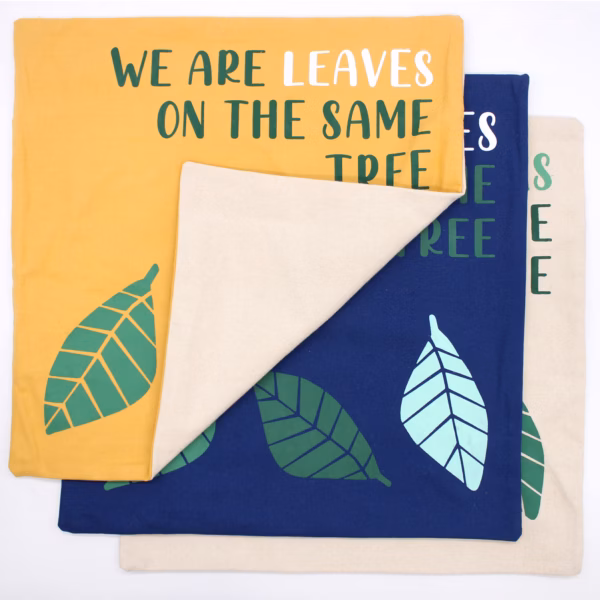 Printed Cotton Cushion Cover - We are Leaves - Natural – Bild 11