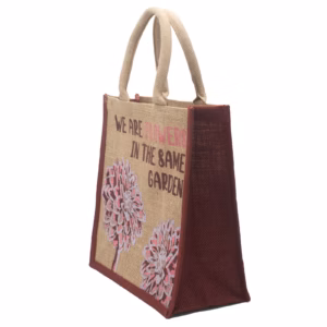 Bedrukte Jute Tas - We Are Flowers - Naturel