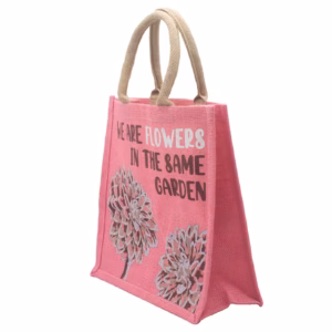 Bedrukte Jute Tas - We Are Flowers - Olijf