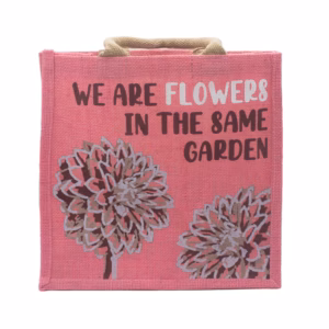 Bedrukte Jute Tas - We Are Flowers - Roze