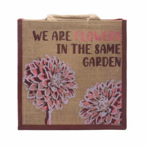 Bedrukte Jute Tas - We Are Flowers - Roze