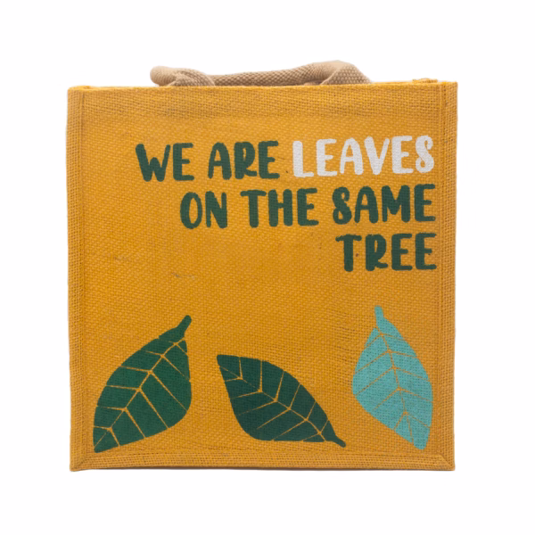 Printed Jute Bag - We Are Leaves - Blue - Imagen 6