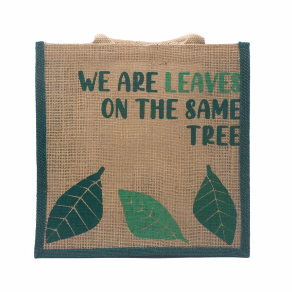 Printed Jute Bag - We Are Leaves - Blue - Imagen 10