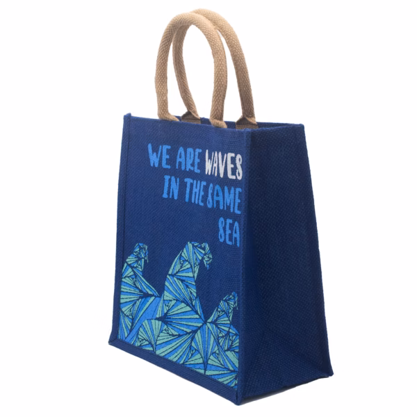 Bedrukte Jute Tas - We Are Waves - Grijs - Afbeelding 11