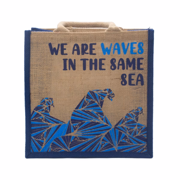Bedrukte Jute Tas - We Are Waves - Grijs - Afbeelding 6