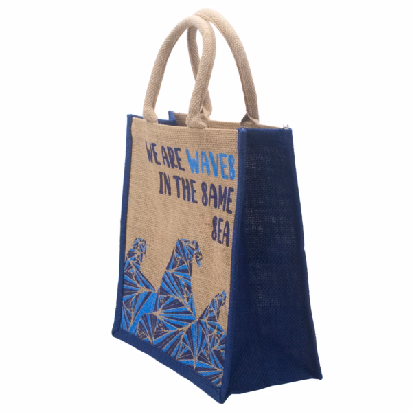 Bedrukte Jute Tas - We Are Waves - Grijs - Afbeelding 7