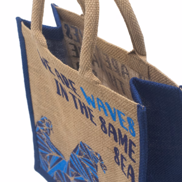 Bedrukte Jute Tas - We Are Waves - Grijs - Afbeelding 8