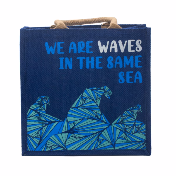 Bedrukte Jute Tas - We Are Waves - Grijs - Afbeelding 10