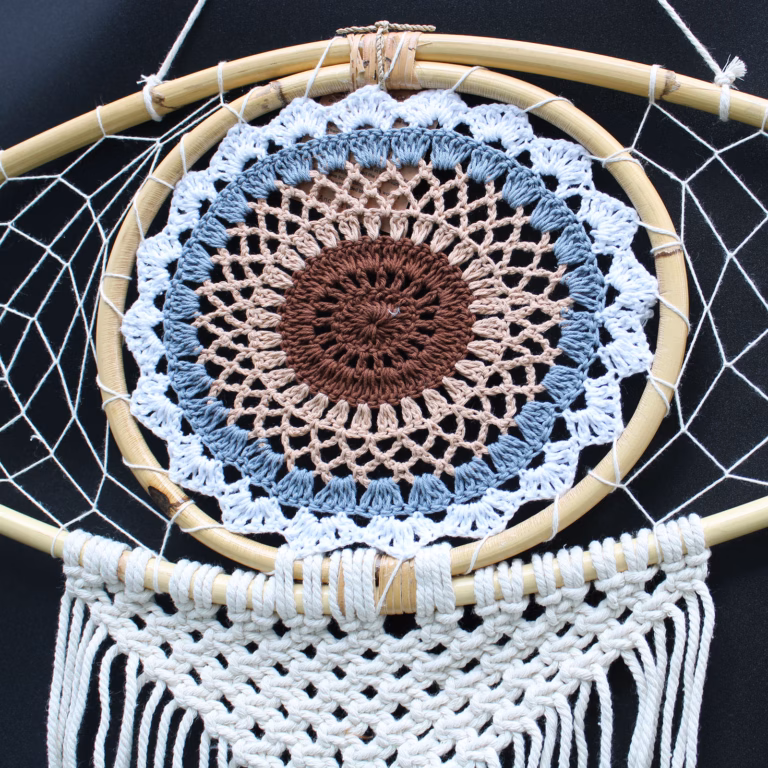 Protection-Dream-Cather-Lrg-Macrame-Eye-White-GeyBrown