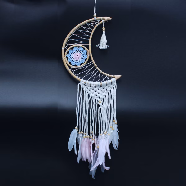 Beskyttelse Drømmefanger - Makrame Moon Assorted Colours - Bilde 7